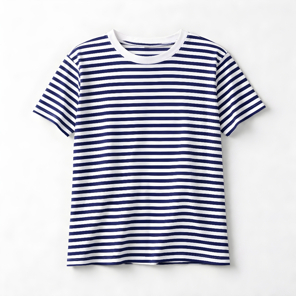 J. Crew Classic Navy and White Striped Tee Size L